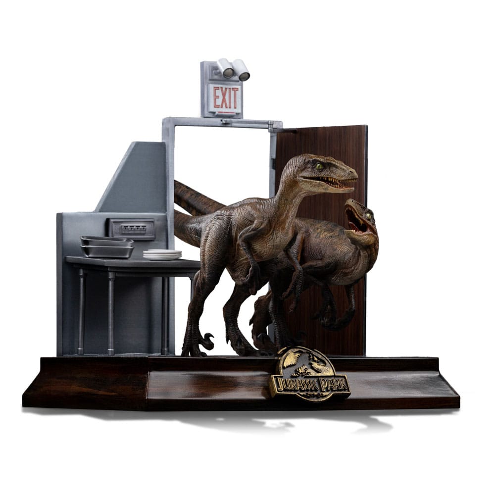Jurassic Park Art Scale Szobor 1/10 Raptors at the Kitchen’s Door 28 cm