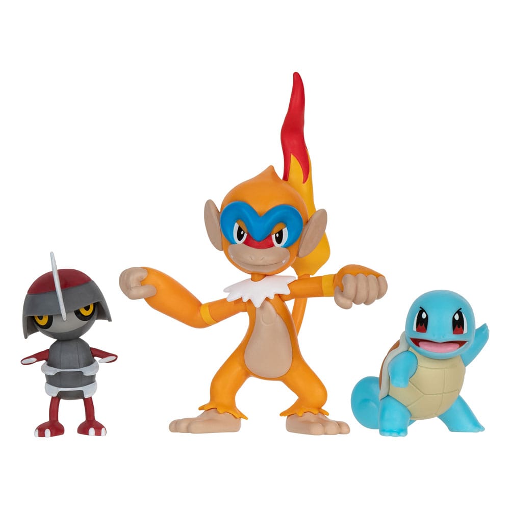 Pokémon Battle Figura Csomag 3-as Csomag Pawniard, Squirtle #1, Monferno 5 cm