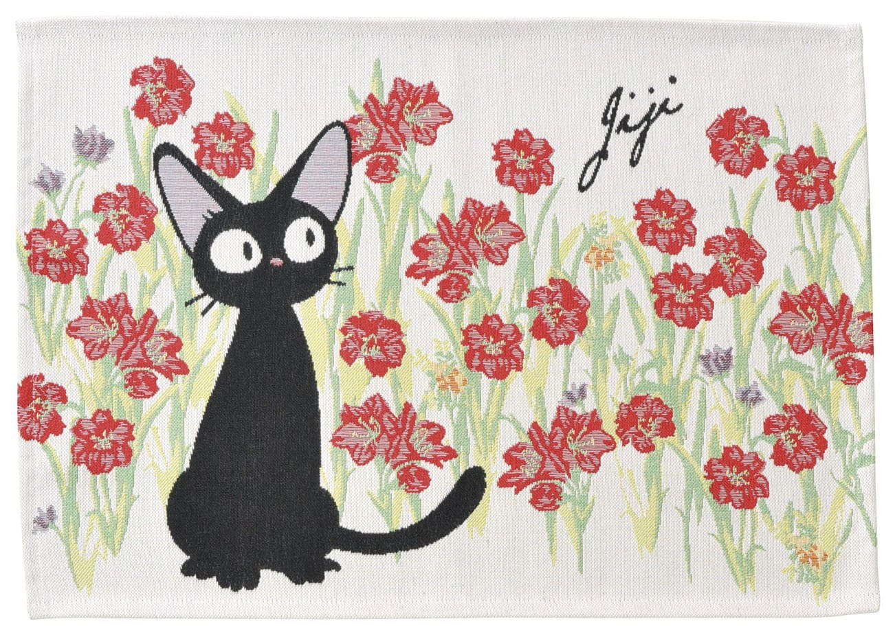 Kiki’s Delivery Service Cloth Lunch Napkin Jiji Red Flowers