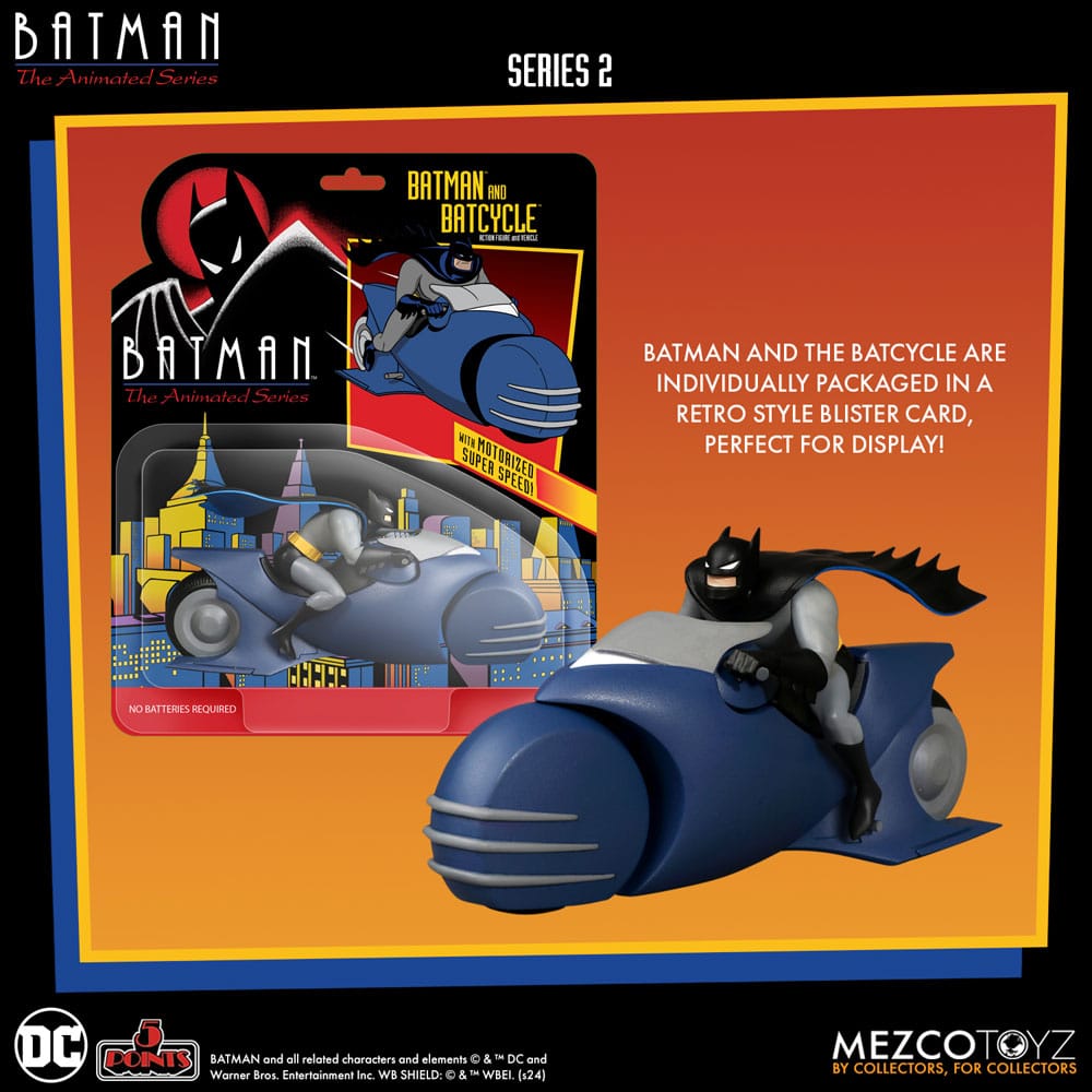 Batman the Animated Series 2 5 Points Akciófigura Batman & Batcycle 10 cm