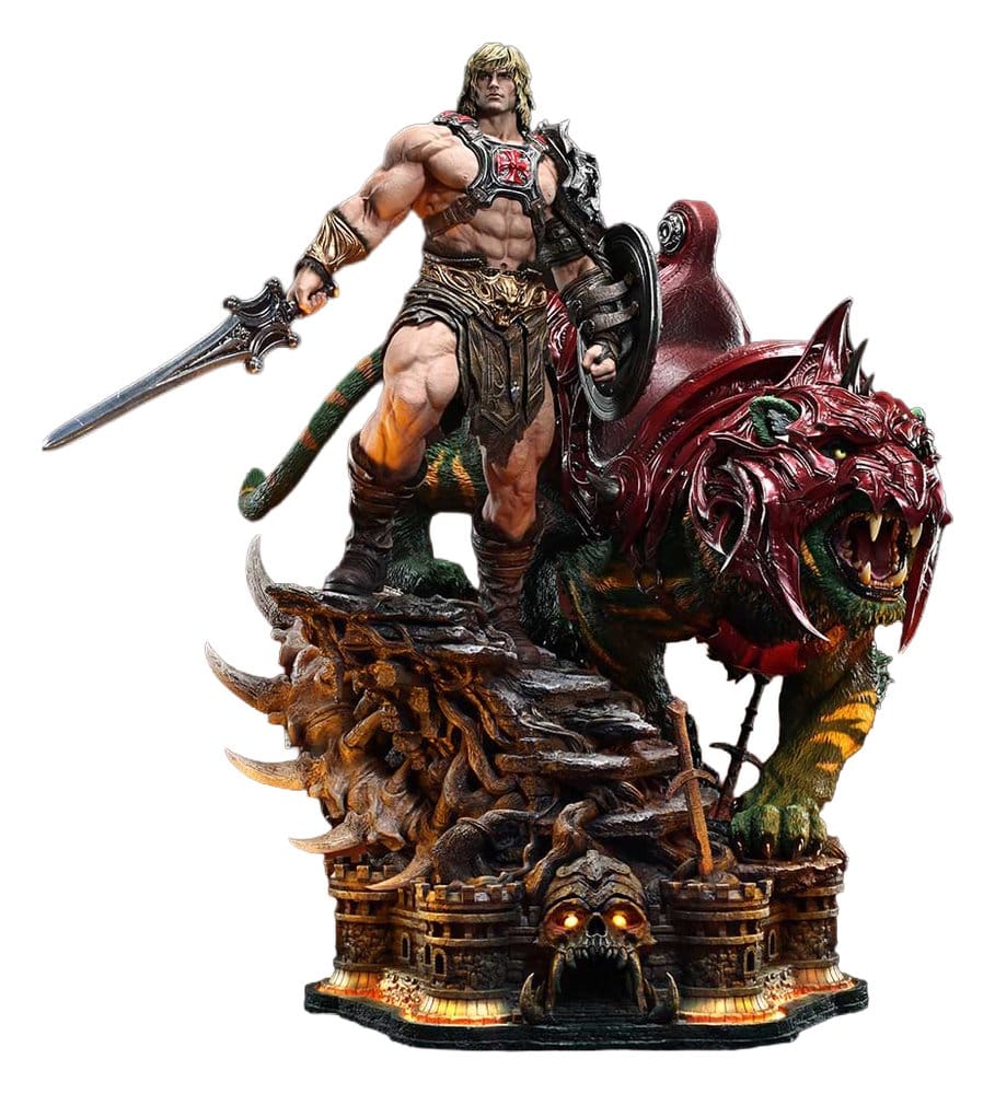 Masters of the Universe Real Elite Masterline Series Szobor 1/4 He-Man & Battle Cat 86 cm