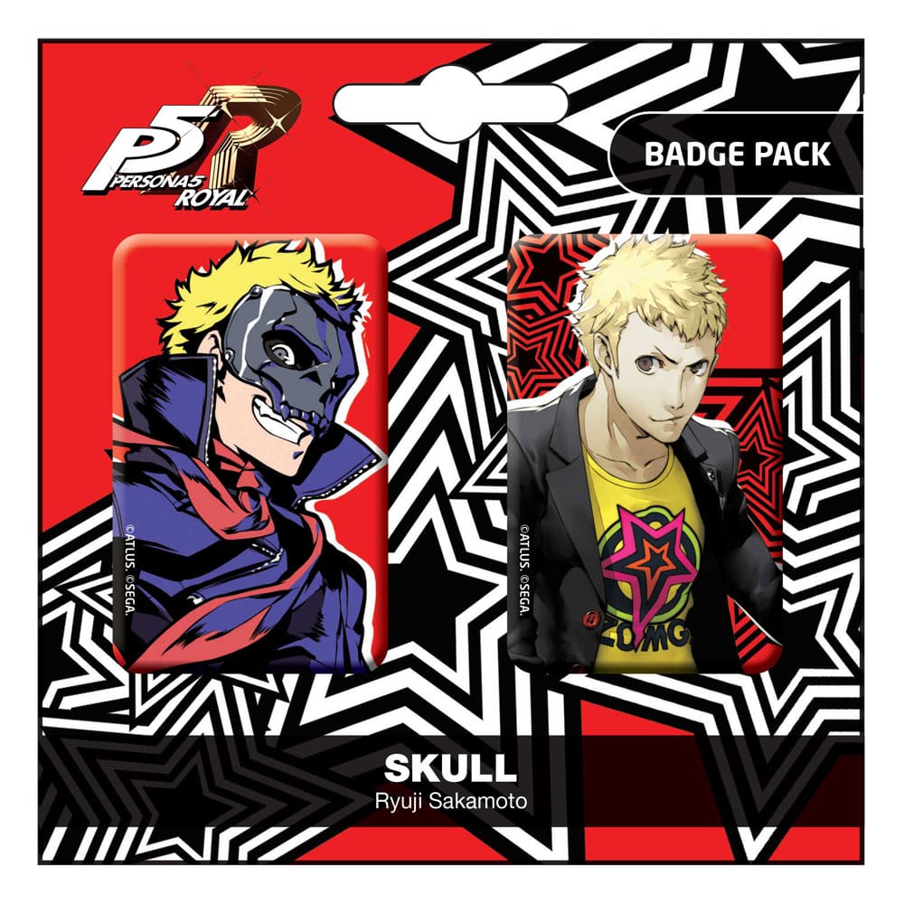 Persona 5 Royal Kitűző Badges 2-Csomag Skull / Ryui Sakamoto