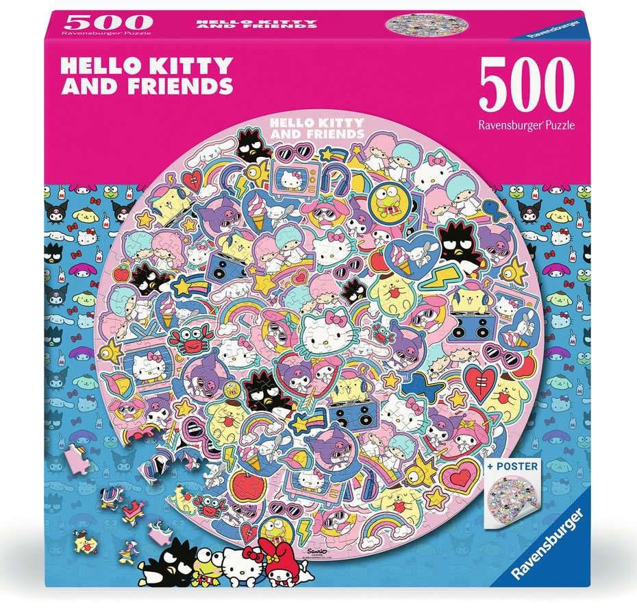 Hello Kitty and Friends Round Kirakós Puzzle (500 Darabos)
