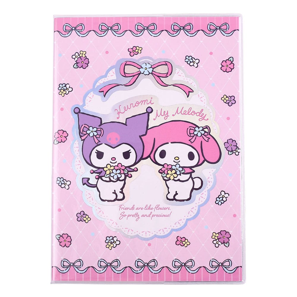 Sanrio Jegyzetfüzet Kuromi & My Melody Pastel Flower Holographic Checkered