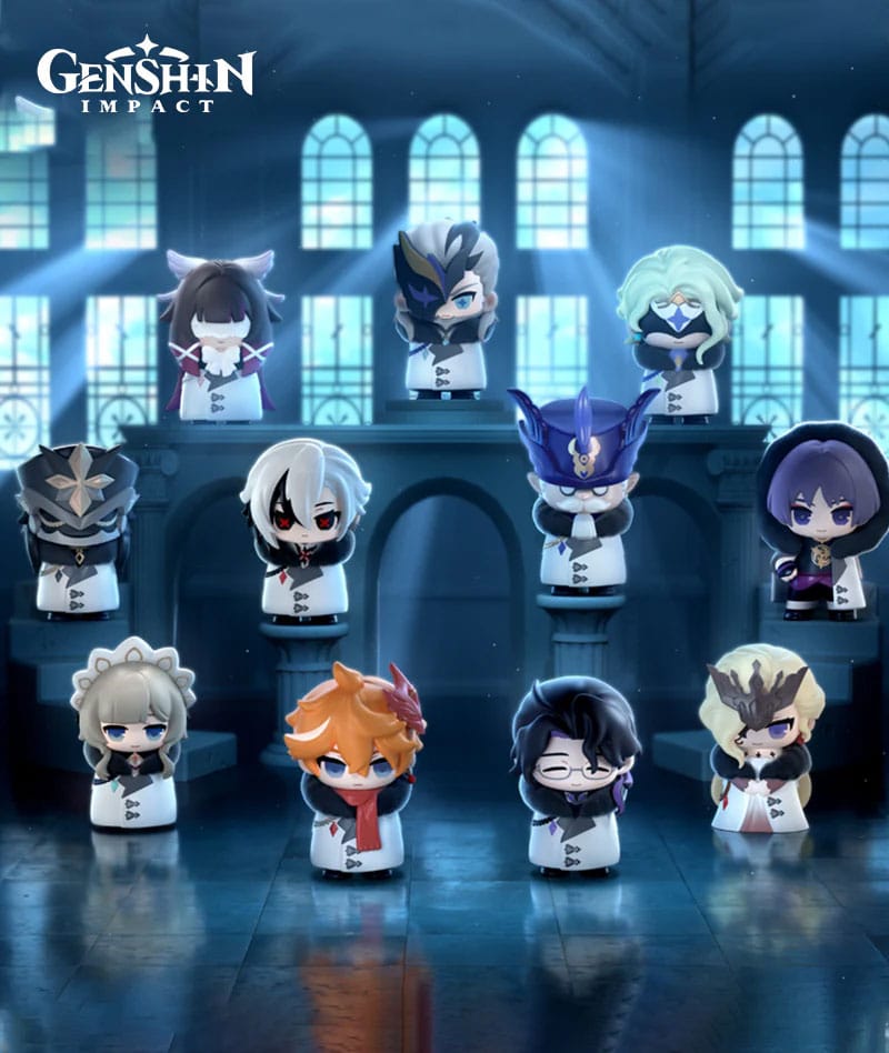 Genshin Impact Mini Figurák Fatui Harbingers Chibi Design 7 cm Blind Doboz Készlet (9)
