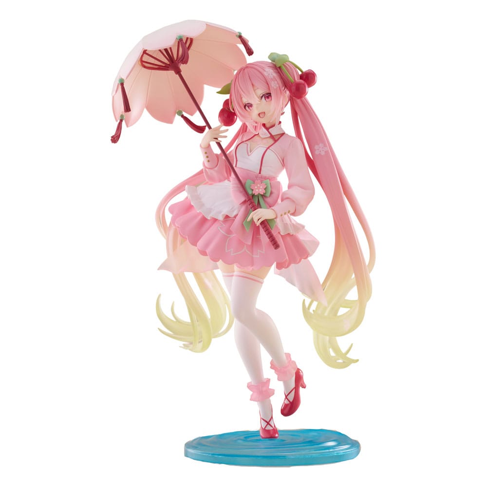 Hatsune Miku AMP PVC Szobor Newley Written Sakura Miku Sakura Dress Ver. 21 cm