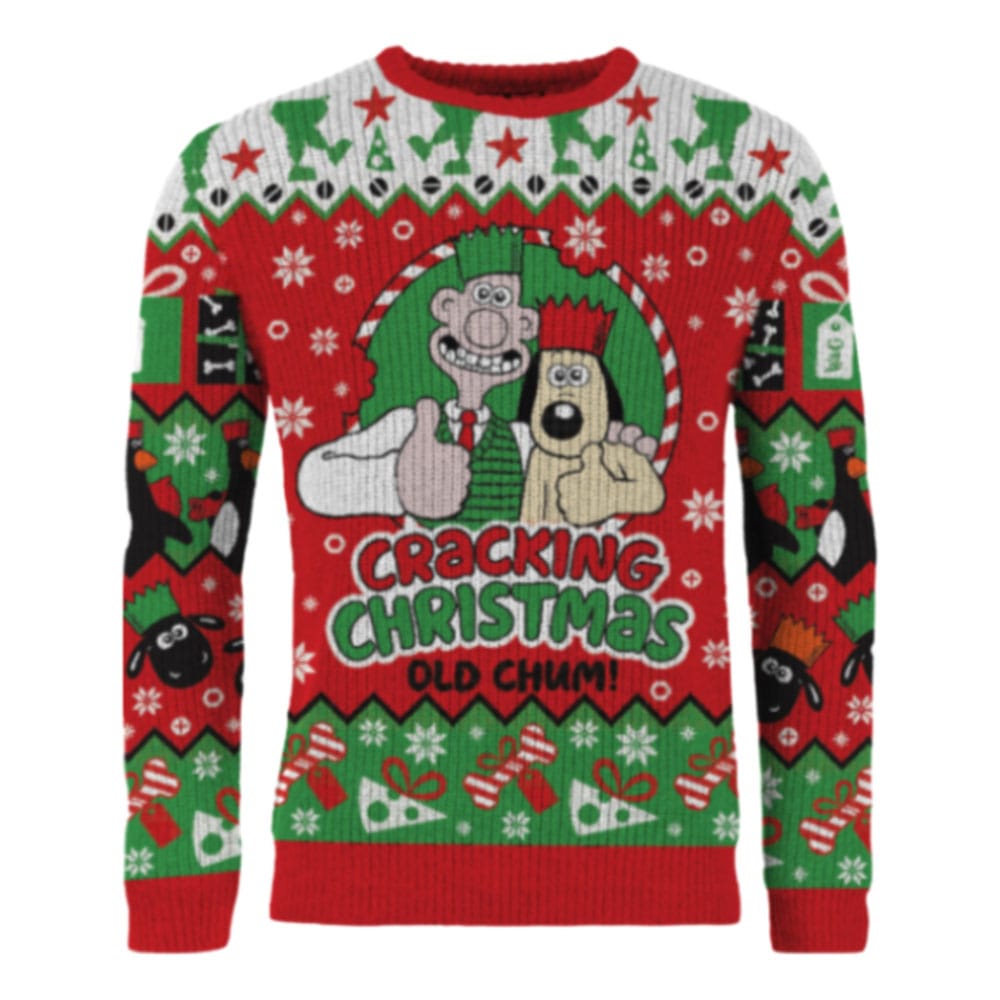Wallace & Gromit Christmas Pulóver Cracking Christmas Old Chum! Size XL