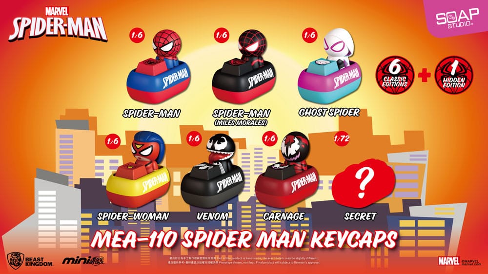 Spider Man Mini Egg Attack Blind Doboz Figurák keycaps 5 cm Válogatás (6)