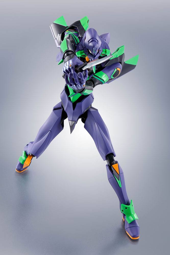 Evangelion: 3.0+1.0 Thrice Upon a Time Robot Spirits Akciófigura Side EVA  Evangelion Test Type-01 + Spear of Cassius Renewal Color Kiadás Reissue