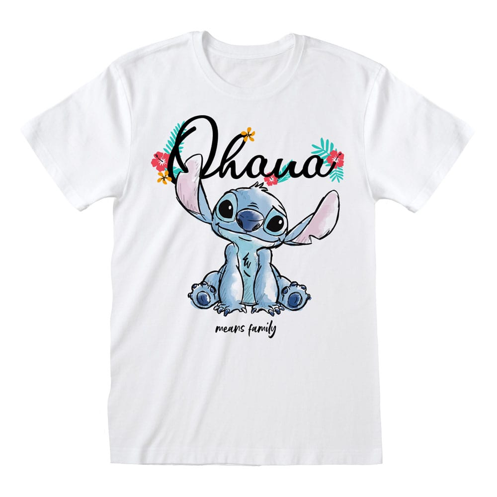 Lilo & Stitch Póló Ohana Means Family White Size S