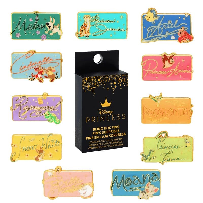 Disney Princess by Loungefly Enamel Pins Blind Doboz Signature Készlet (22)