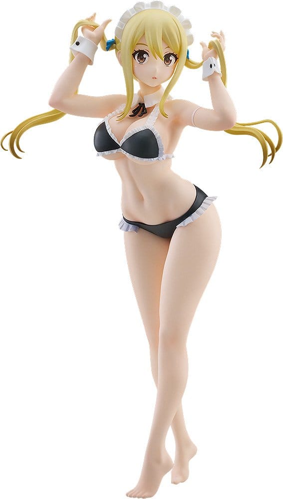 Fairy Tail 100 Years Quest Beach Queens Pop Up Parade PVC Szobor Lucy Heartfilia: Virgo Form Swimsuit Ver. L Size 23 cm