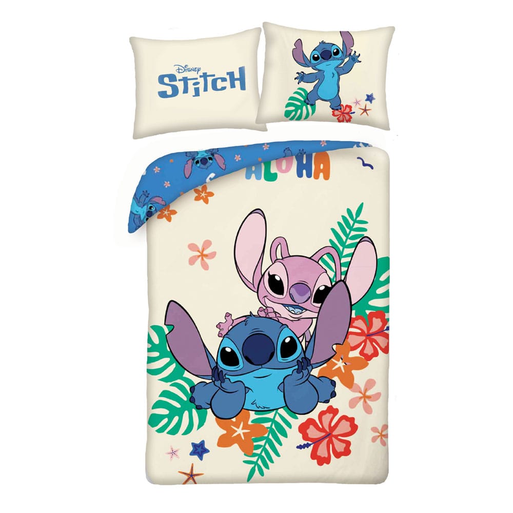Lilo & Stitch Paplan Csomag Stitch & Angel Flowers 140 x 200 cm / 70 x 90 cm