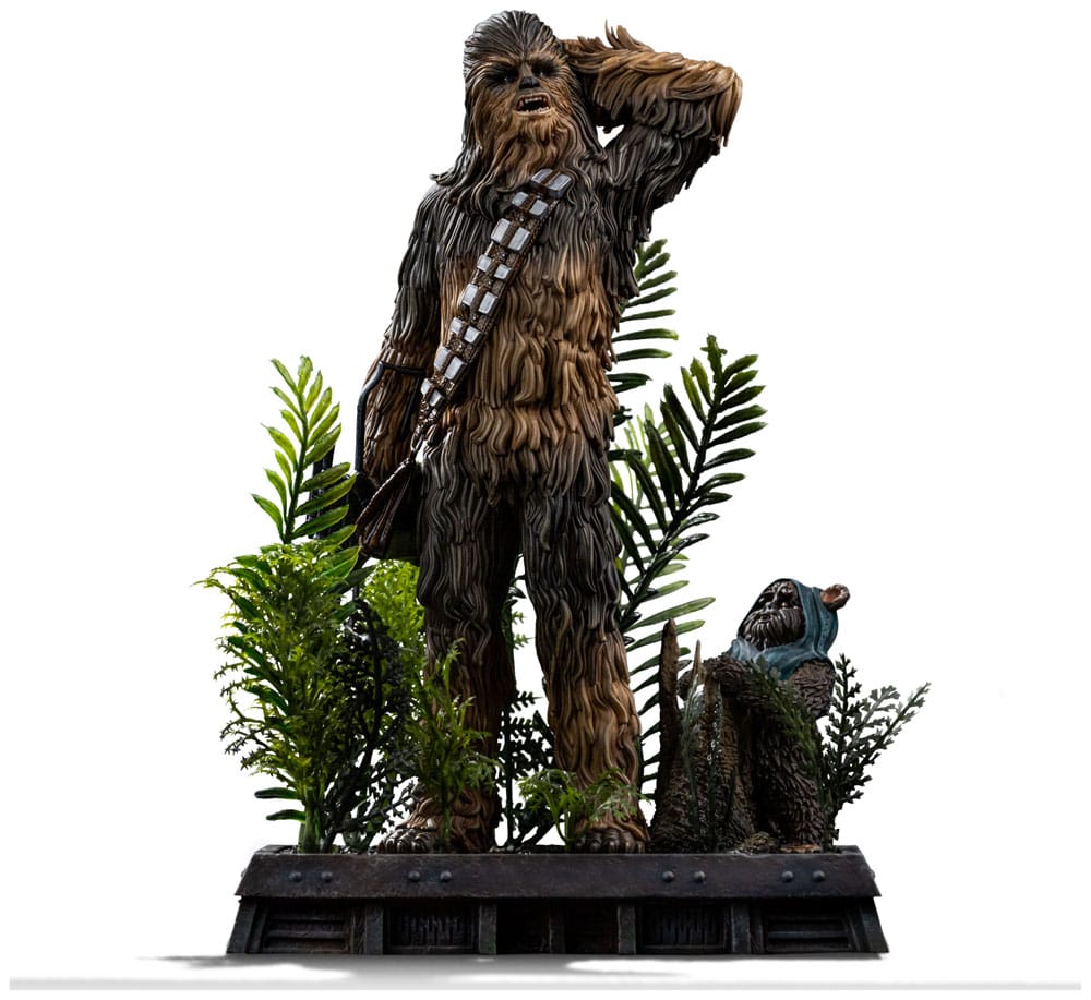 Star Wars Episode VI Art Scale Szobor 1/10 Chewbacca and Tokkat 22 cm