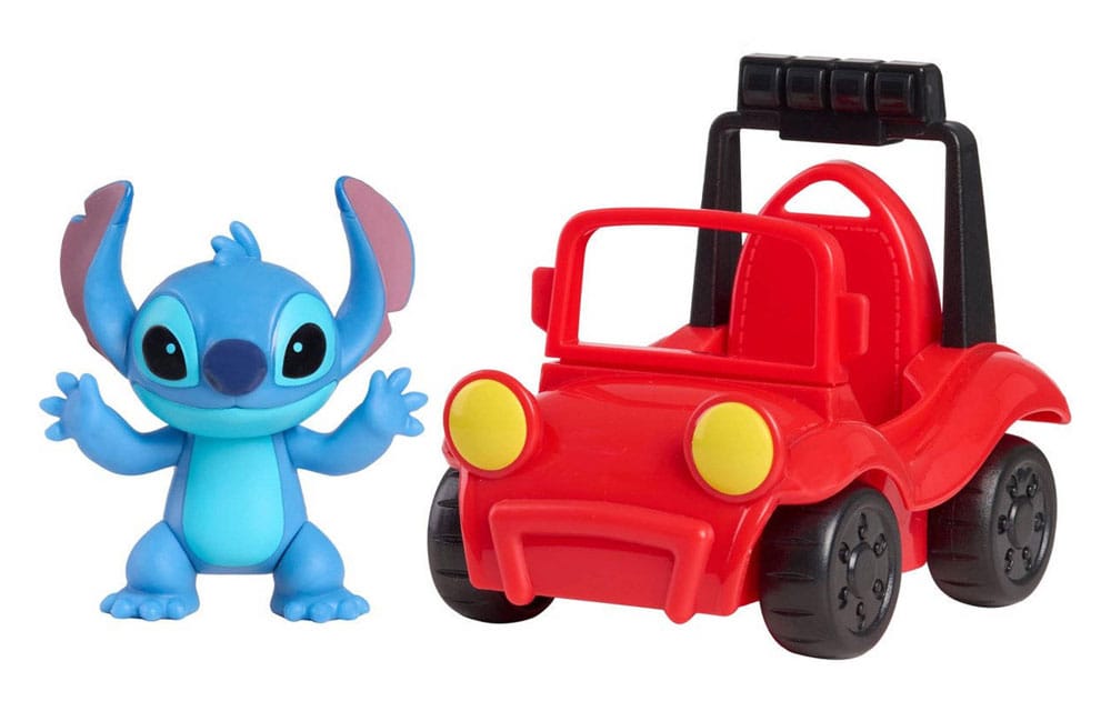 Lilo & Stitch Mini Figura Játékkészlet Stitch & beach buggy 7,5 cm