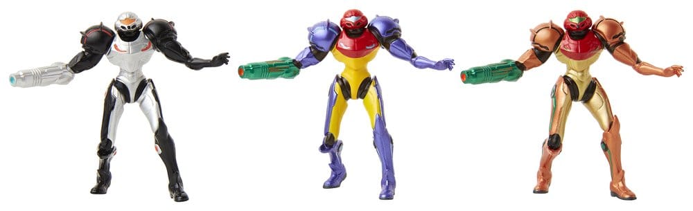 World of Nintendo Metroid Mini Figura 3-as Csomag Chozo Power Suits 6 cm