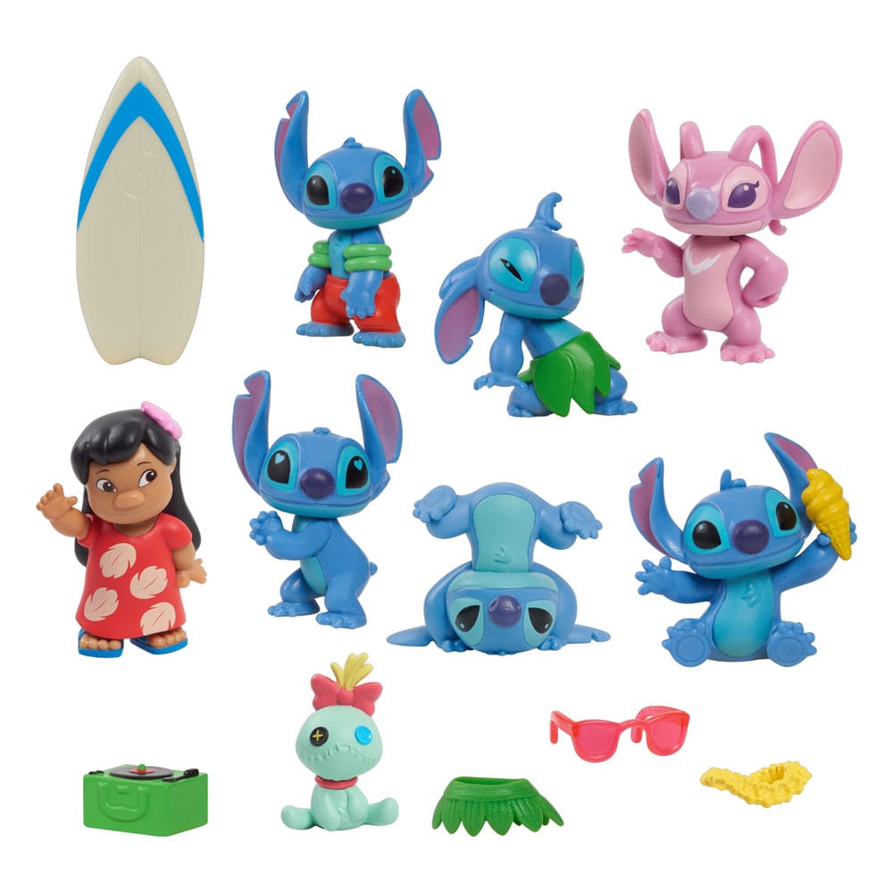 Lilo & Stitch Mini Figura 8-Csomag Stitch Deluxe Figura Csomag 7 cm