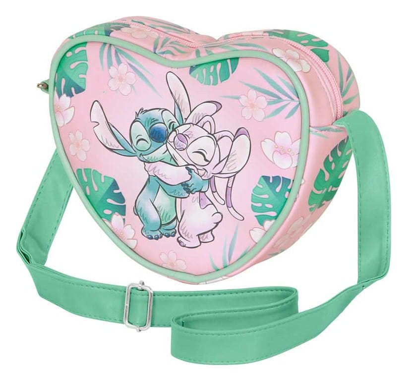 Lilo & Stitch Casual Heart Crossbody Táska Hug Pink