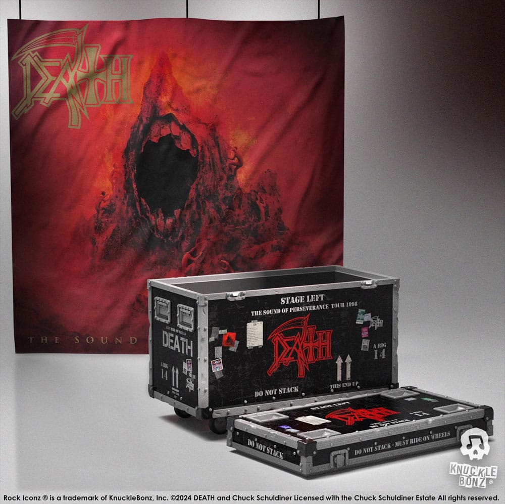 Death Rock Ikonz On Tour Road Case Szobor + Stage Backdrop Csomag The Sound of Perseverance Tour 1998
