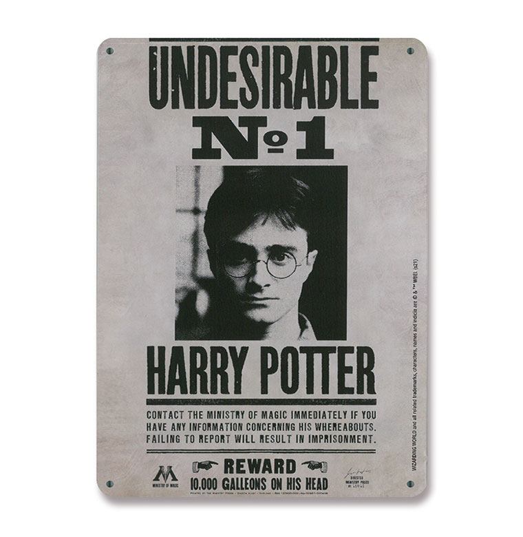 Harry Potter Fém Plakett Undesirable No. 1 15 x 21 cm