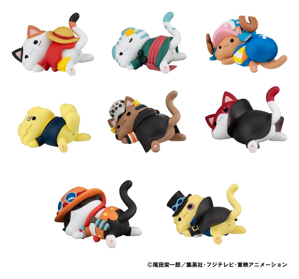 One Piece Mega Cat Project Trading Figura Egghead NyanPieceNyan! Stickie! 3 cm Válogatás (8)
