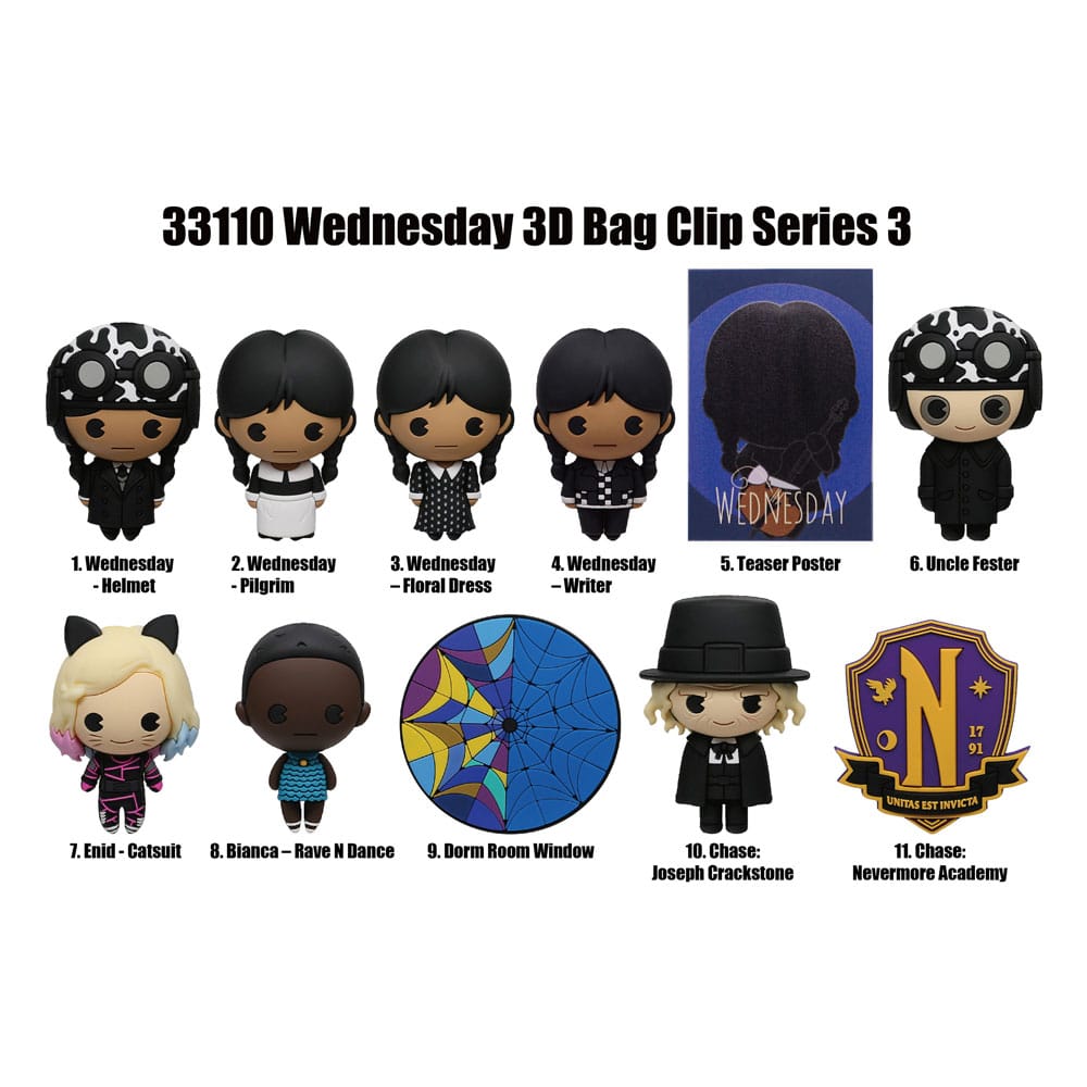 Wednesday  3D PVC Táska Clips Series 3 Készlet (24)