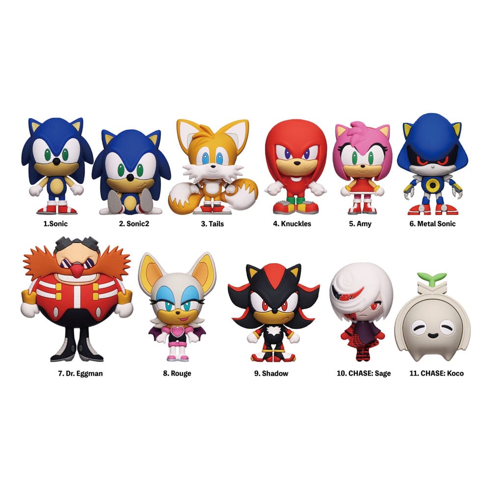 Sonic – The Hedgehog 3D PVC Táska Clips Series 1 Készlet (24)