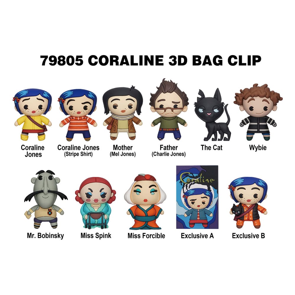 Coraline 3D PVC Táska Clips  Series 1 Készlet (24)