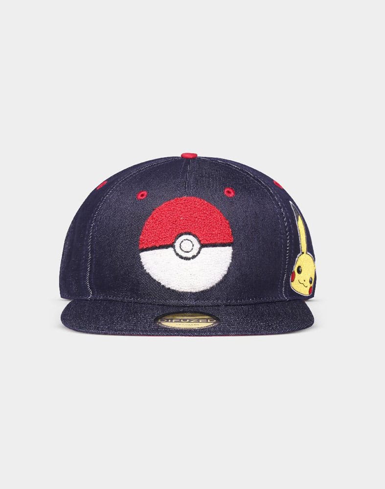Pokémon Denim Snapback Sapka Logó