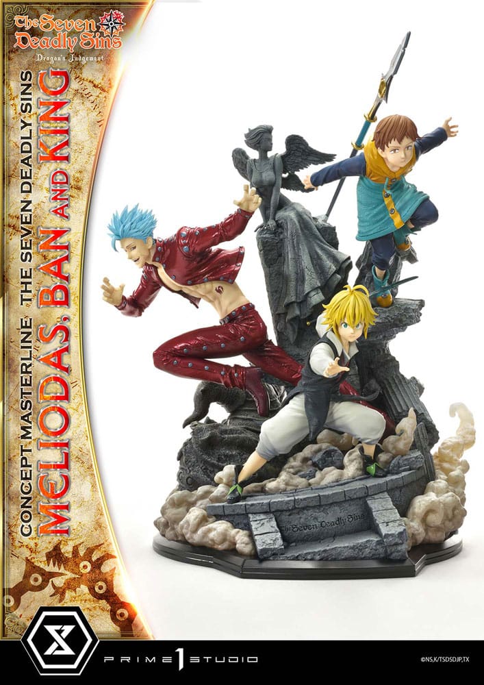 Seven Deadly Sins Concept Masterline Series Szobor Meliodas, Ban and King 55 cm