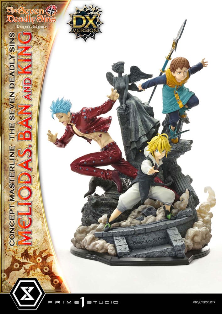 Seven Deadly Sins Concept Masterline Series Szobor Meliodas, Ban and King Deluxe Verzió 55 cm