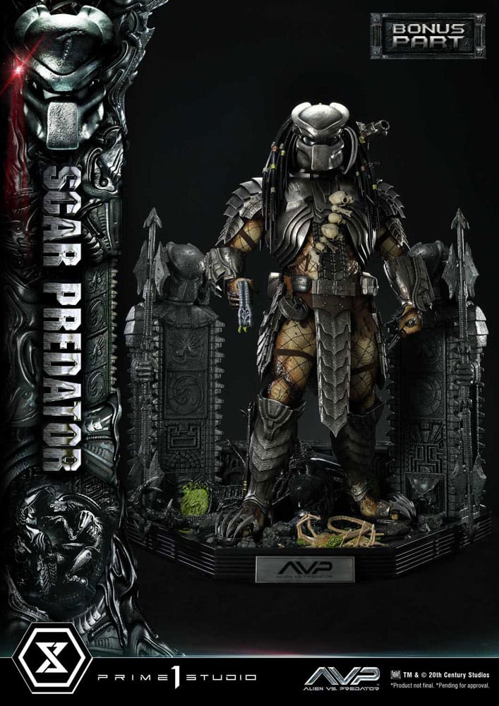 The Alien vs. Predator Museum Masterline Series Szobor 1/3 Scar Predator Deluxe Bonus Verzió 93 cm