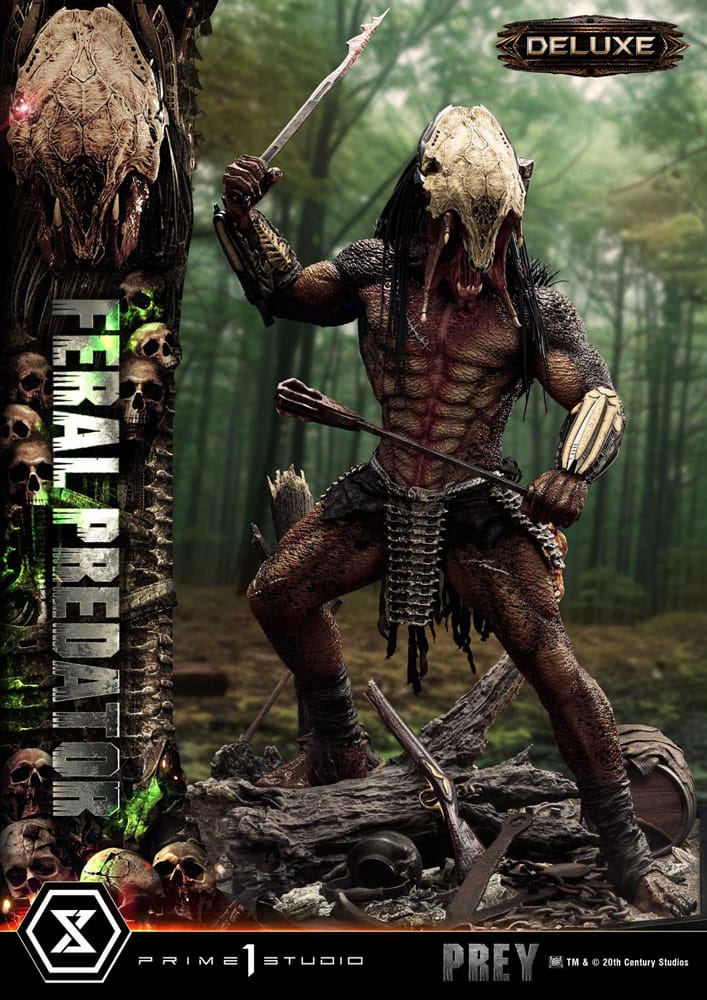 Prey (Movie) Museum Masterline Series Szobor 1/3 Feral Predator Deluxe Verzió 89 cm