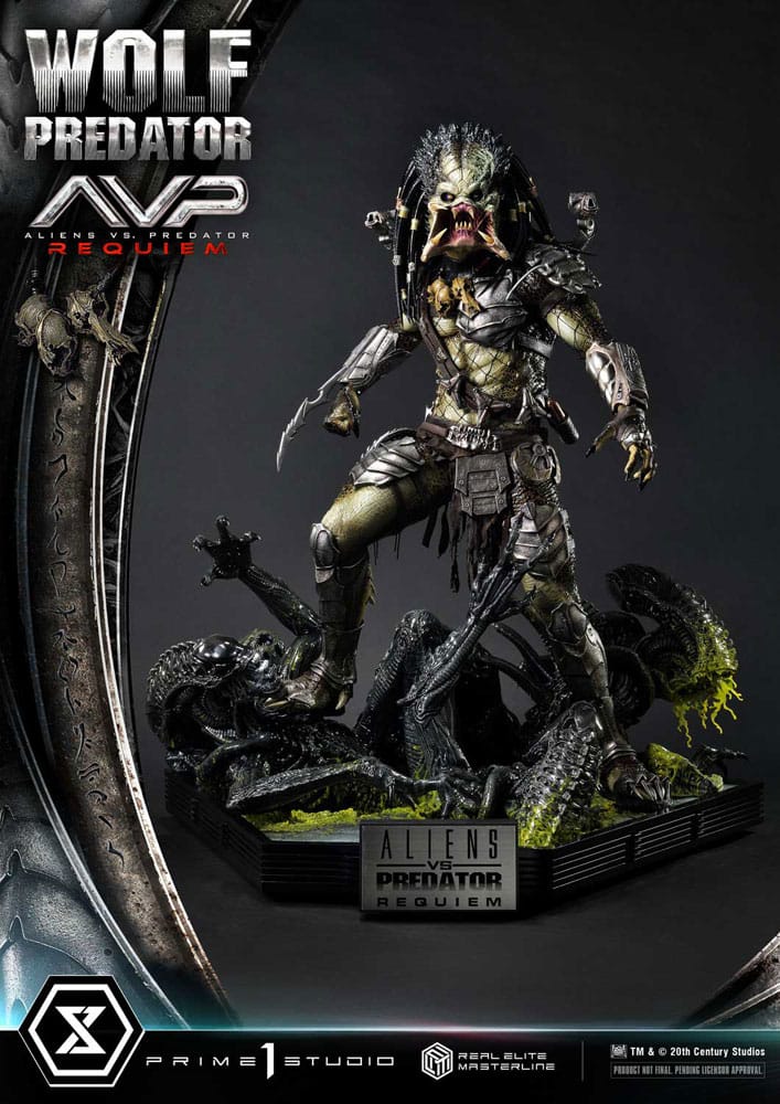 Alien vs. Predator Real Elite Masterline Series Szobor 1/3 Requiem Wolf Predator 95 cm