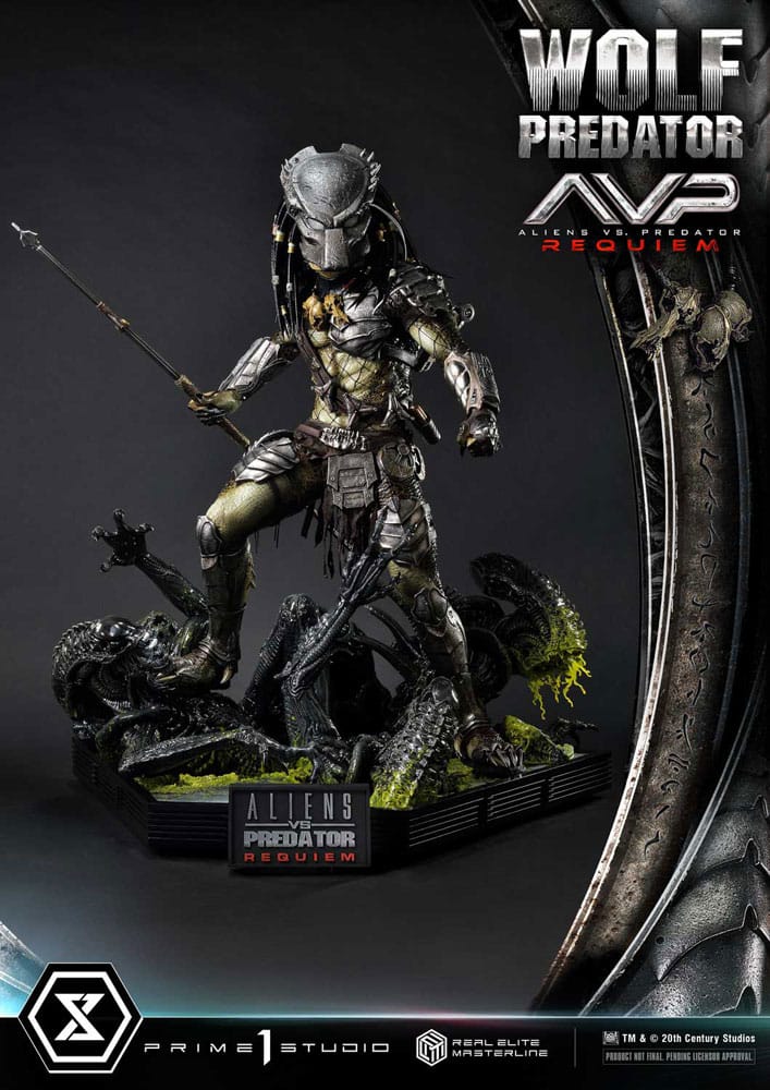 Alien vs. Predator Real Elite Masterline Series Szobor 1/3 Requiem Wolf Predator Deluxe Ver. 95 cm