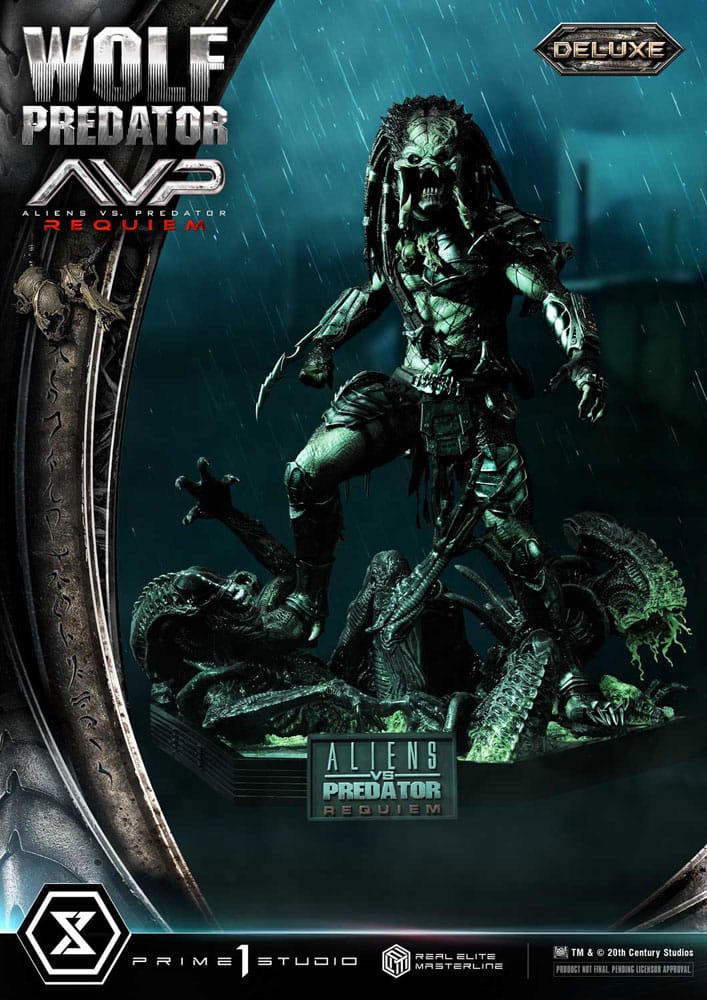 Alien vs. Predator Real Elite Masterline Series Szobor 1/3 Requiem Wolf Predator Deluxe Bonus Ver. 95 cm