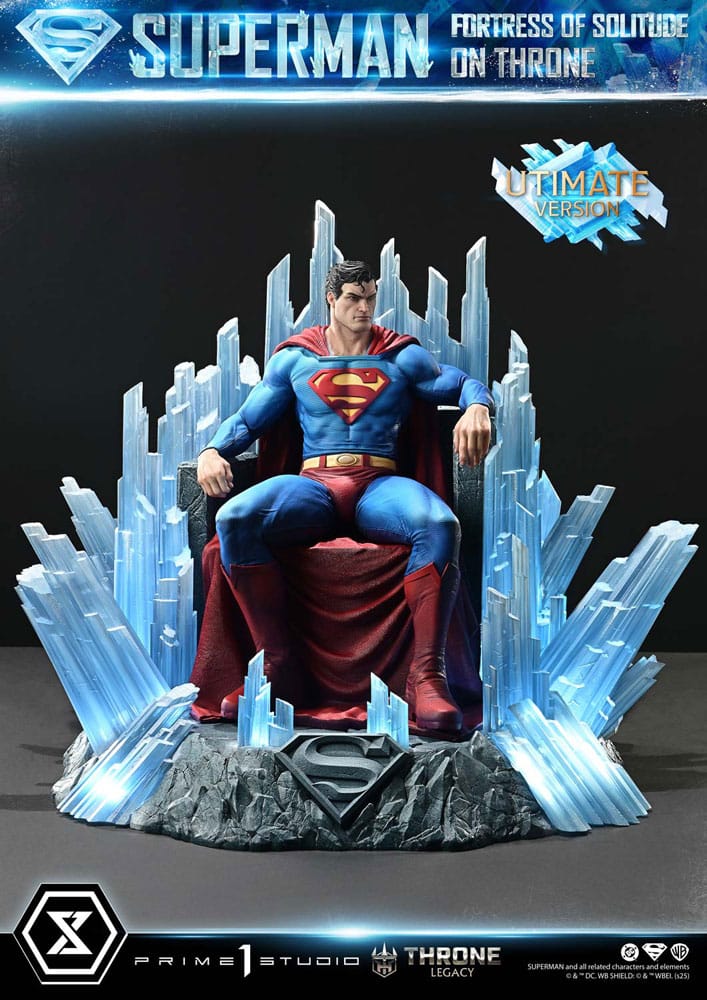 DC Comics Throne Legacy Kollekció Szobor Szobor 1/4 Superman Fortress of Solitude on Throne (Design by Gabriele Dell’Otto) Ultimate Bonus Verzió