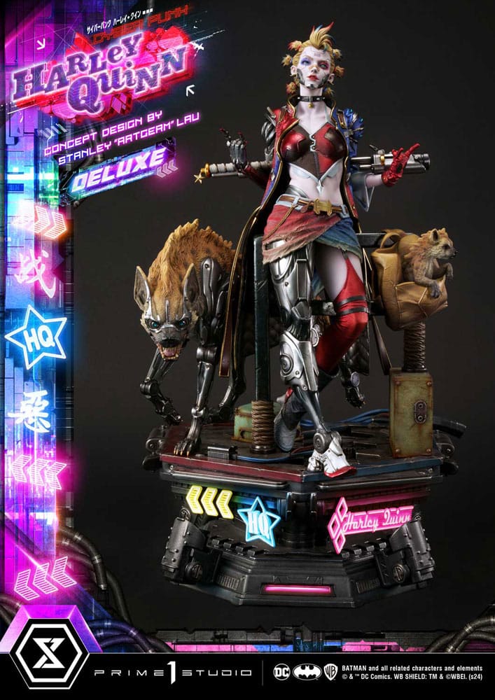 Batman Ultimate Prémium Masterline Series Szobor Cyberpunk Harley Quinn Deluxe Verzió 60 cm