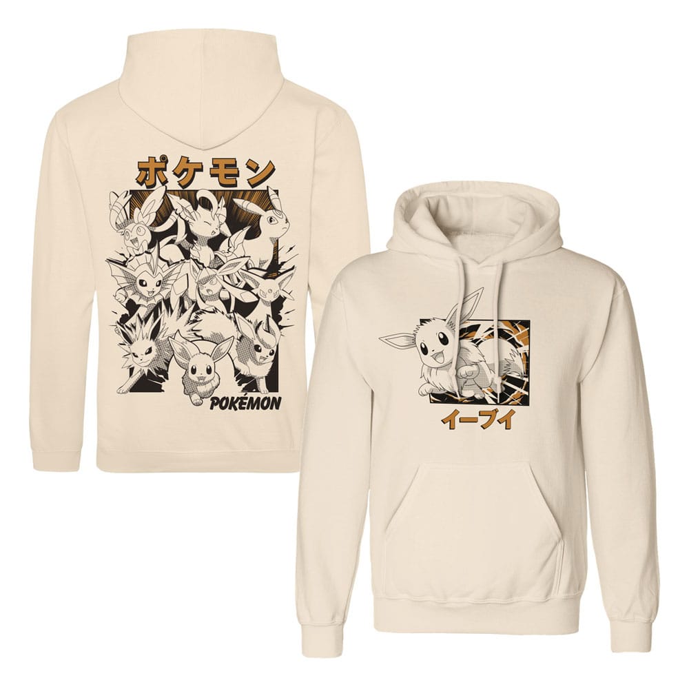 Pokémon Hooded Pulóver Eevee Evolutions Katakana Size S