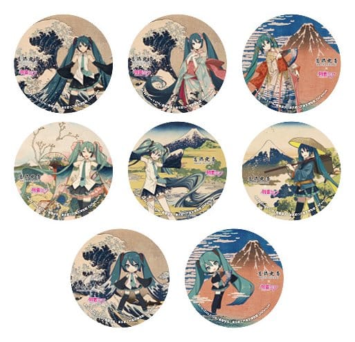 Katsushika Hokusai x Hatsune Miku Pins 6 cm Blind Doboz Válogatás (8)