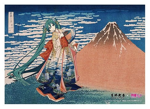 Katsushika Hokusai x Hatsune Miku Akril Panel Thirty-six Views of Mount Fuji Fine Wind, Clear Morning 30 cm