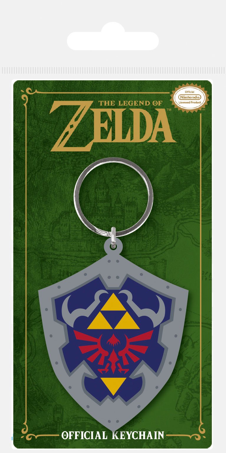 Legend of Zelda Rubber Kulcstartó Hylian Shield 6 cm