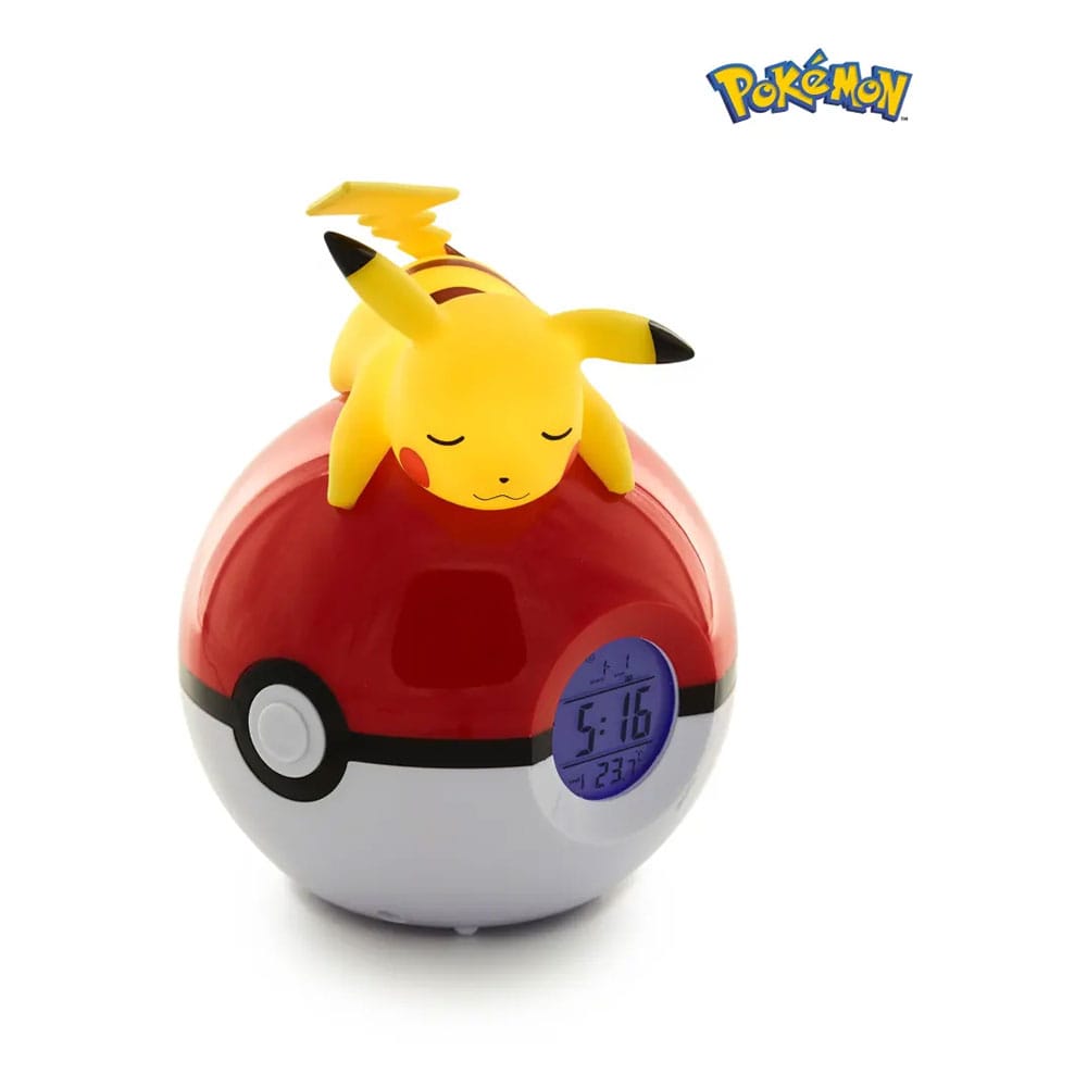 Pokémon Ébresztőóra Pokeball Fénnyel Pikachu 18 cm