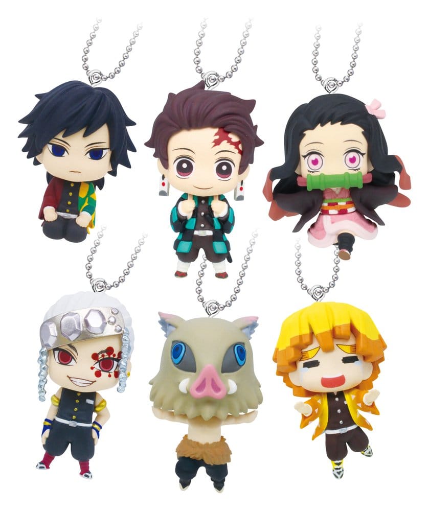 Demon Slayer: Kimetsu no Yaiba Swing Danglers Kulcstartók 3 cm Mystery Capsule Készlet (12)