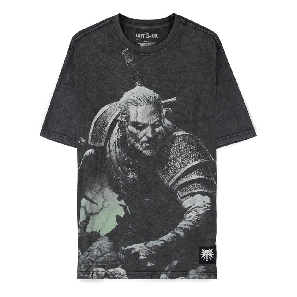 The Witcher Wild Hunt Póló Geralt Washed Size L