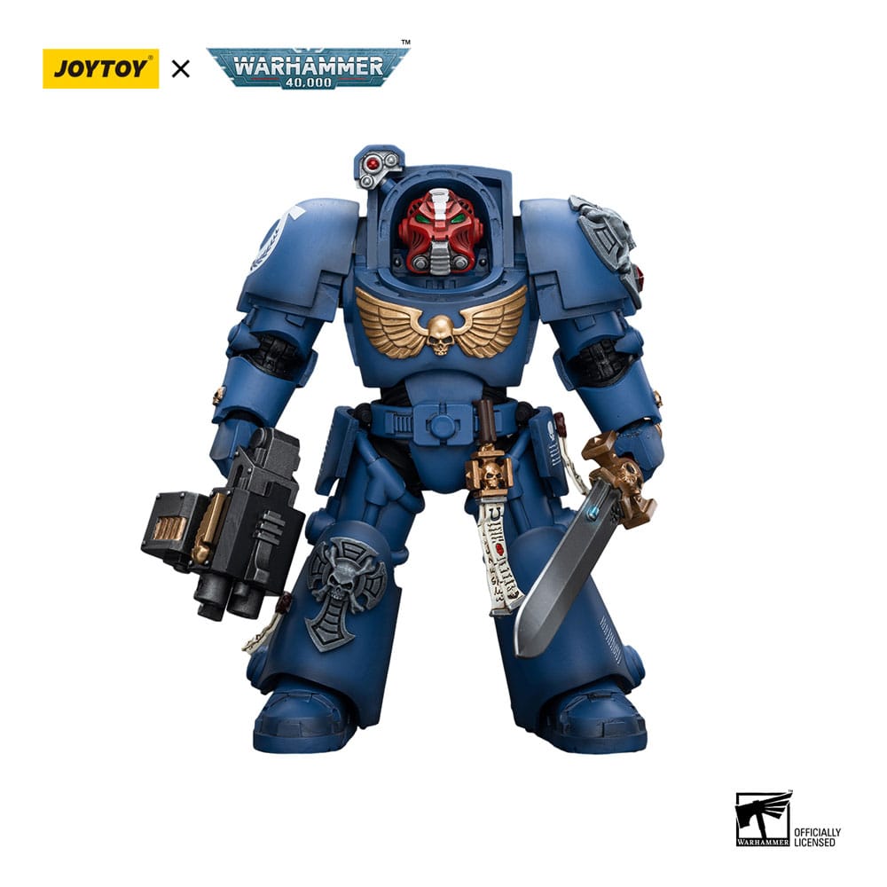 Warhammer 40k Akciófigura 1/18 Ultramarines Terminator Squad Sergeant  Power Sword and Teleport Homer 12 cm