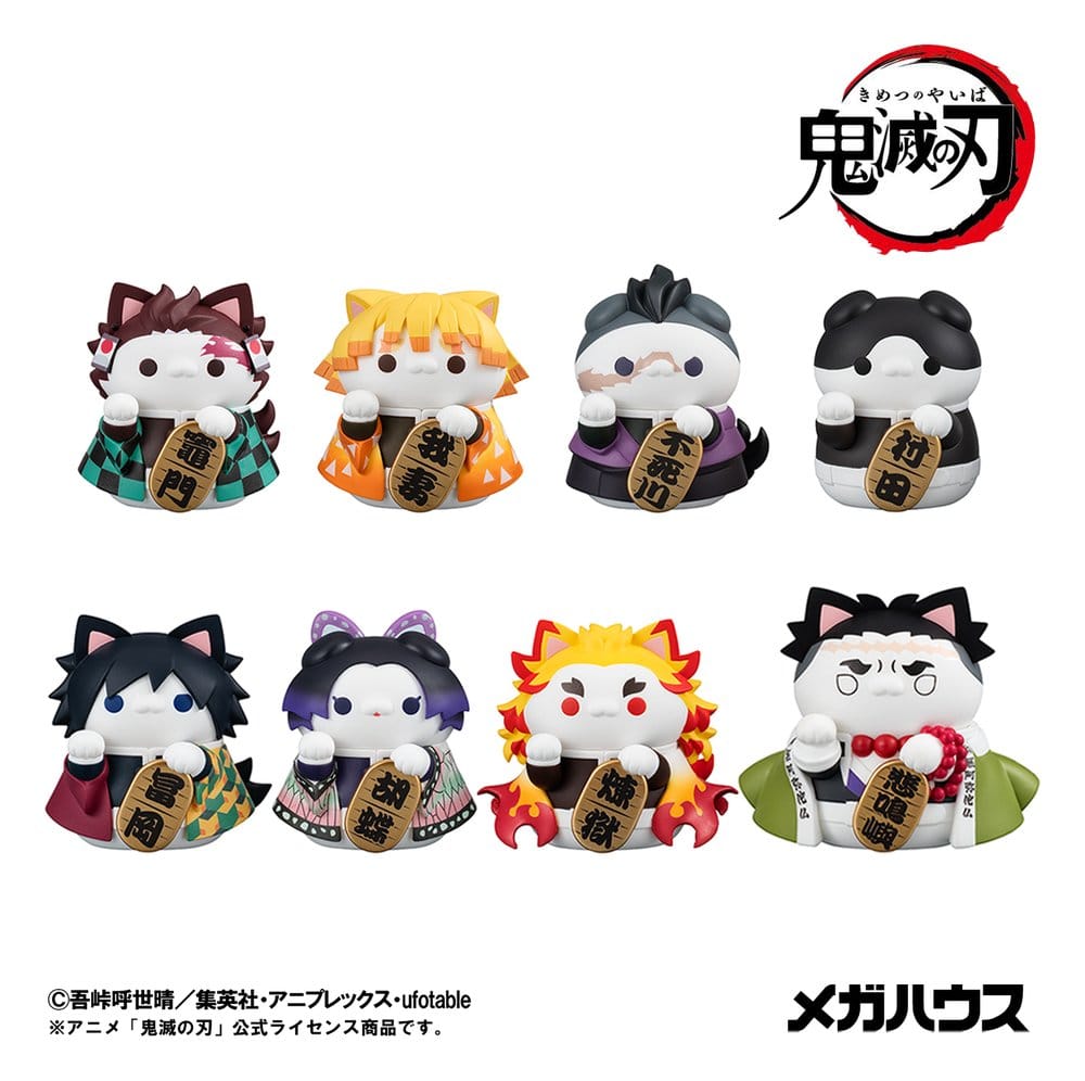 Demon Slayer: Kimetsu no Yaiba Mega Cat Project Trading Figura Fortune Cats Ver. 01 7 cm Blind Doboz Válogatás (6)