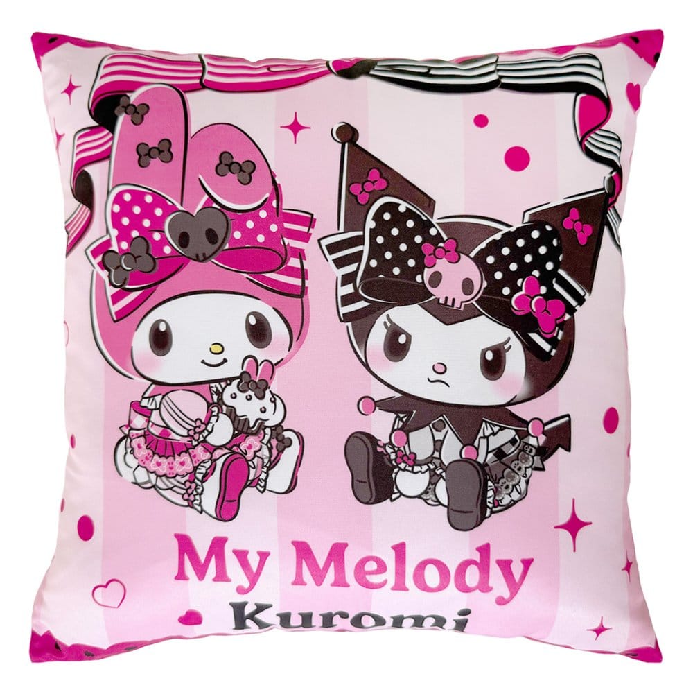 Sanrio Pink Black Party Series Párna Kuromi & My Melody 35 x 35 cm