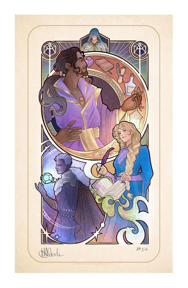 Critical Role Art Print Matthew Mercer: 10th Évfordulós Art Nouveau Illustrations 46 x 28 cm – Keret Nélkül
