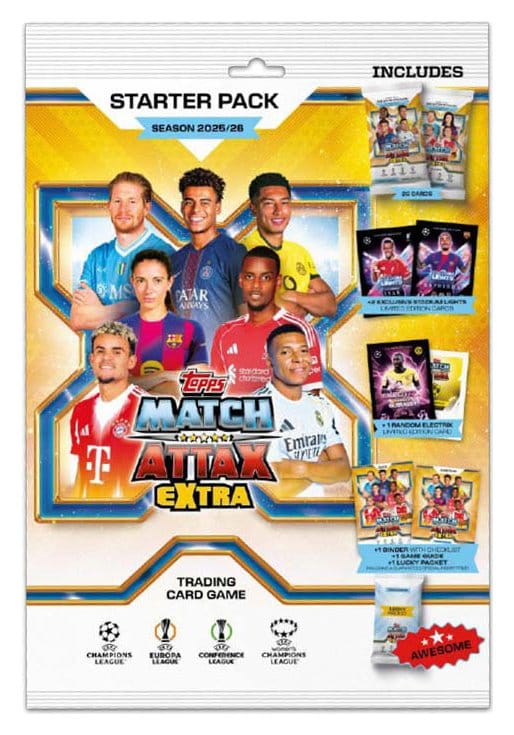 UEFA Champions League Match Attax Extra Gyűjthető Kártyák 2025/26 Starter Csomag